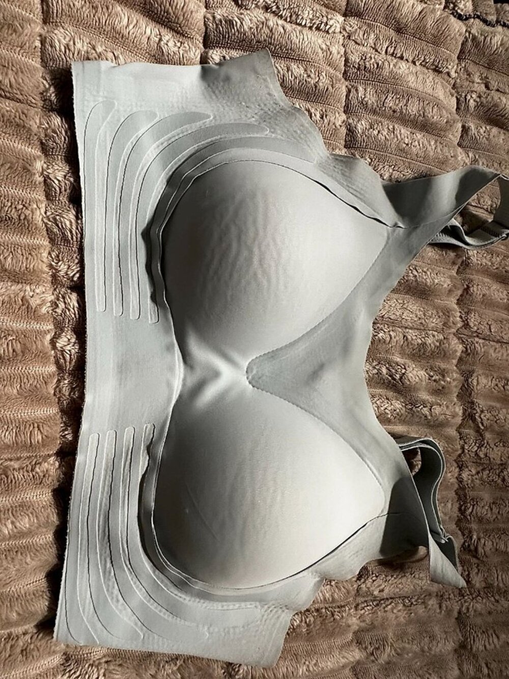 Light Green Back-Closure Wireless Push-Up Bra, Size 2XL